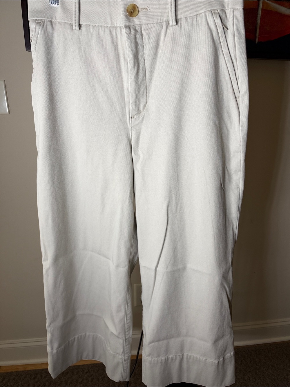 SPANX Cream Wide-Leg Crop Pants
